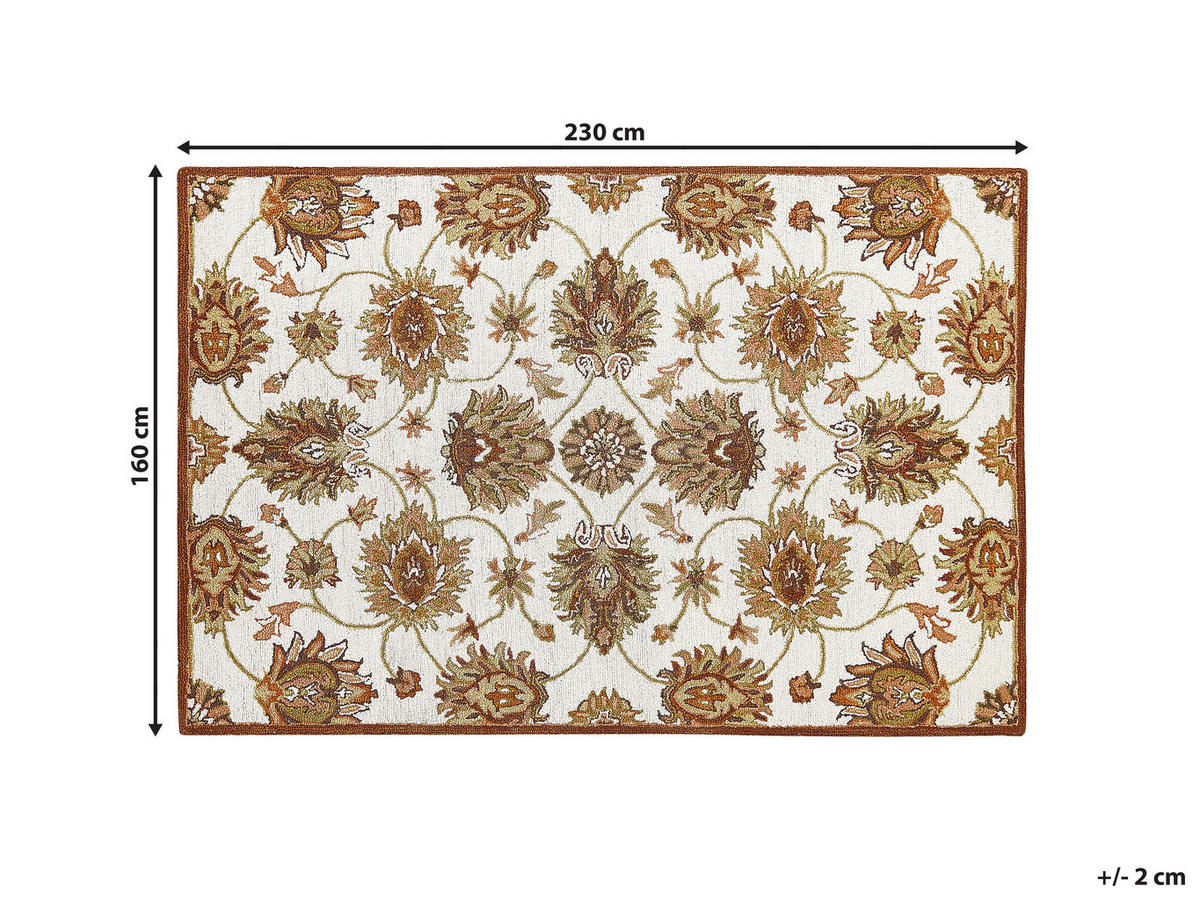 VINTAGE-TEPPICH Ezine 230/160 cm - Beige, Textil (160/230cm) - Beliani