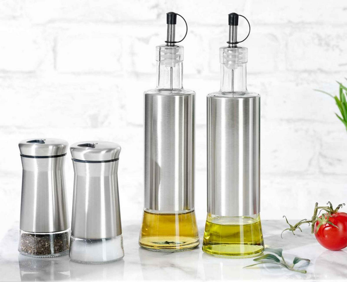 SALZ- & PFEFFERSTREUER Basic transparent-silber 120 ml 2er Set - Transparent/Silberfarben, Glas/Metall (6/12.5/12cm) - Ritzenhoff Breker