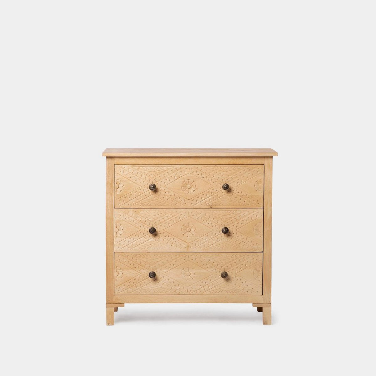 KOMMODE MIT SCHUBLADEN Nala Natürlich 80 cm x 80 cm - Naturfarben, Holzwerkstoff (80/80/40cm)