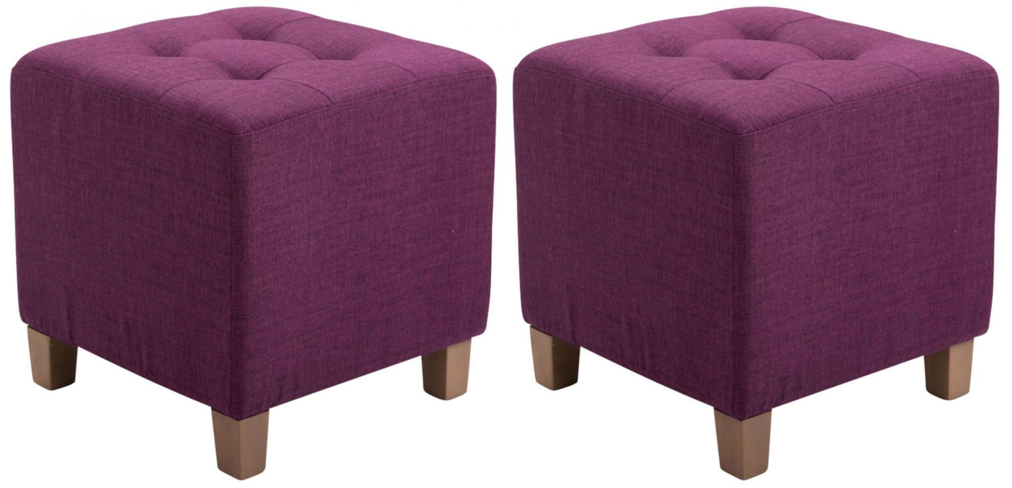 SITZWÜRFEL 2er Set Stoff lila - Lila, Holz/Textil (45/46/45cm) - CLP