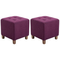 SITZWÜRFEL 2er Set Stoff lila - Lila, Holz/Textil (45/46/45cm) - CLP