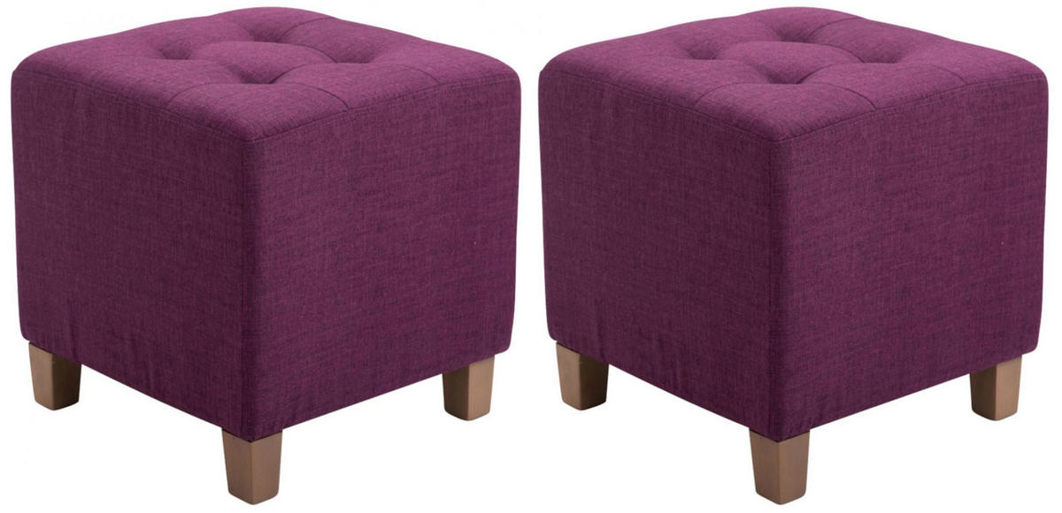 SITZWÜRFEL 2er Set Stoff lila - Lila, Holz/Textil (45/46/45cm) - CLP