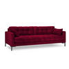 SOFA Mamaia aus Samt rot 4 Sitzplätze - Rot, Textil (92/75/217cm) - Micadoni