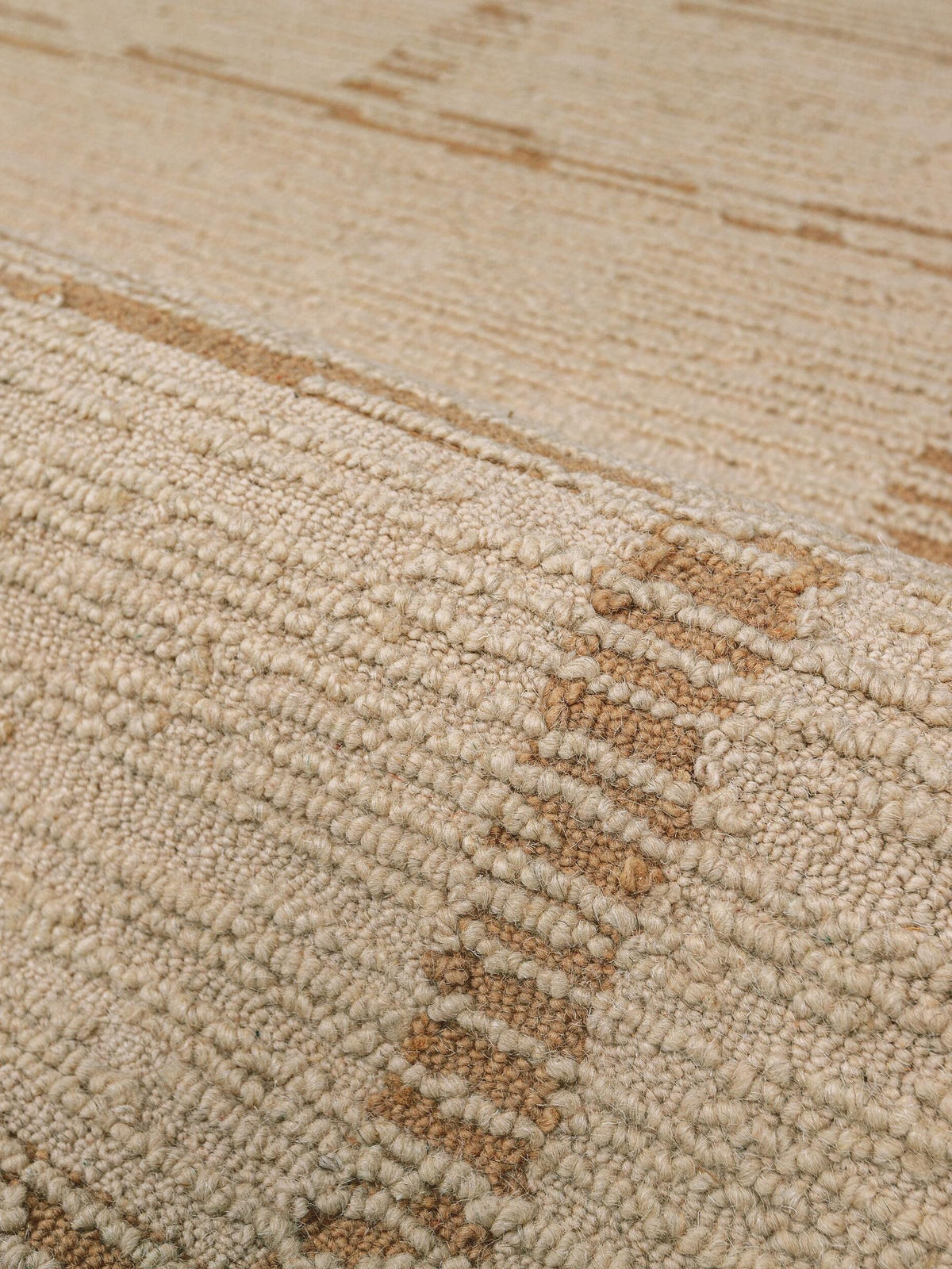 TEPPICH aus Wolle, handgetuftet, GANNEL, in Natur, Blockdesign, 140 x 200 cm - Beige, Textil (140/200cm) - KADIMA DESIGN