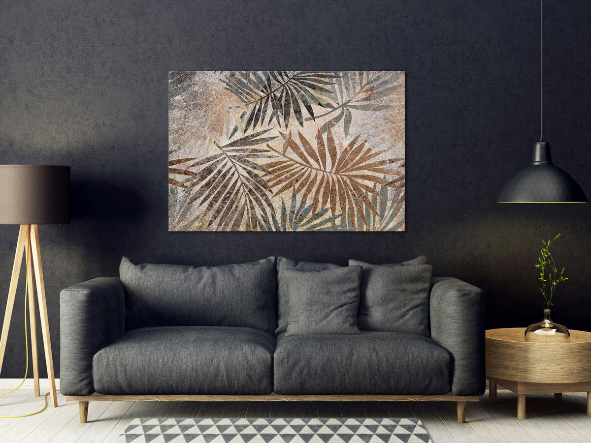 KUNSTDRUCK Braun 90/60 cm - Braun/Grün, Textil (90/60cm) - KUNSTLOFT