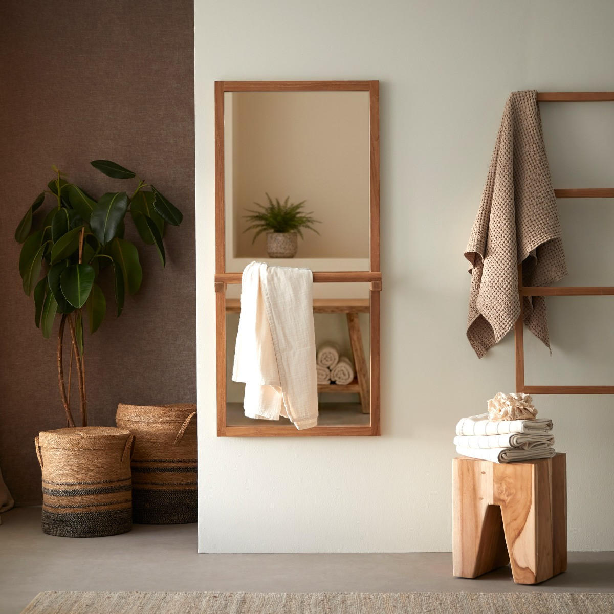 SPIEGEL Lucy Natur aus Teak - Naturfarben, Holz (60/130/15cm) - Tikamoon