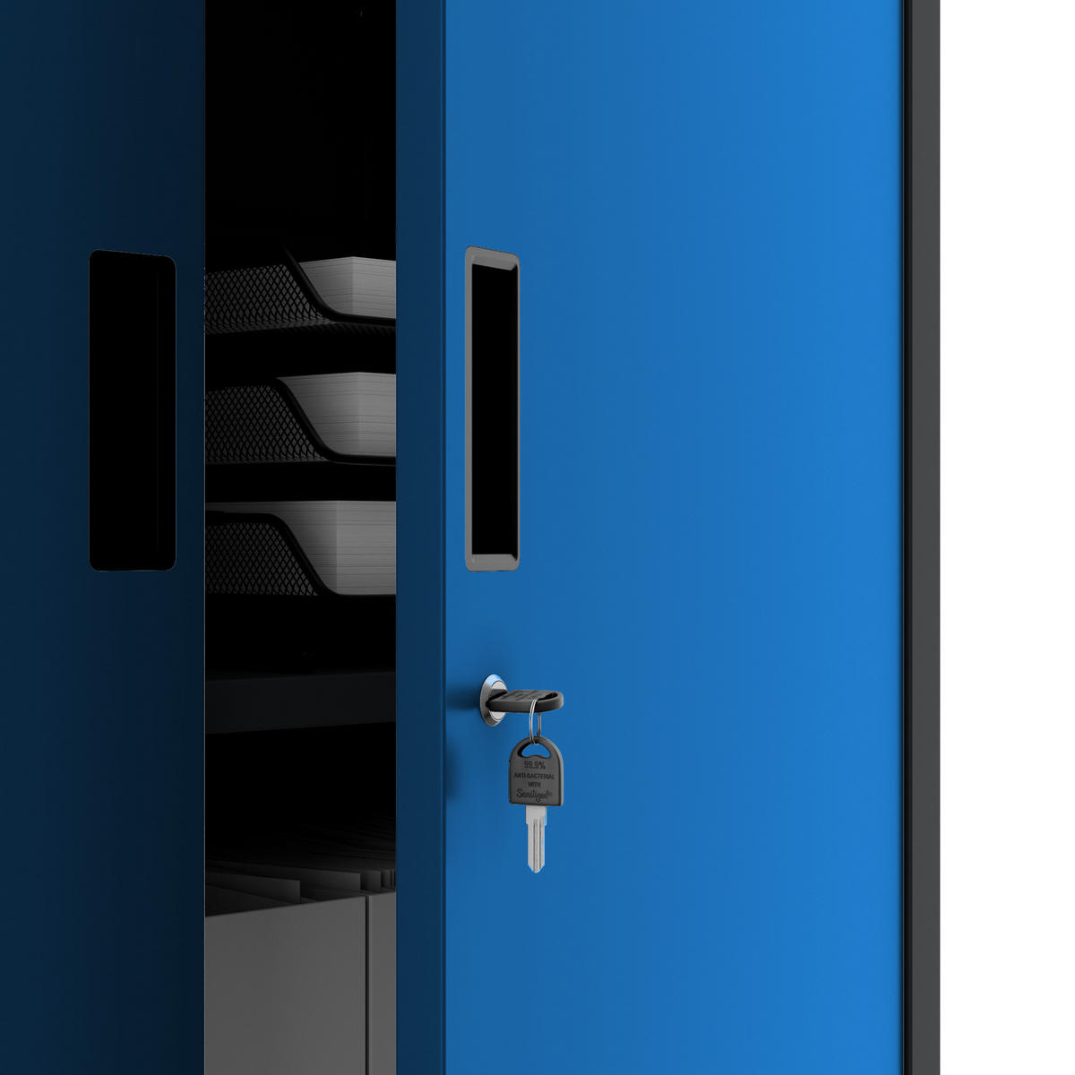 AKTENSCHRANK FILIP II 185x90x40 cm - Blau/Anthrazit, Metall (90/185/40cm) - Jan Nowak