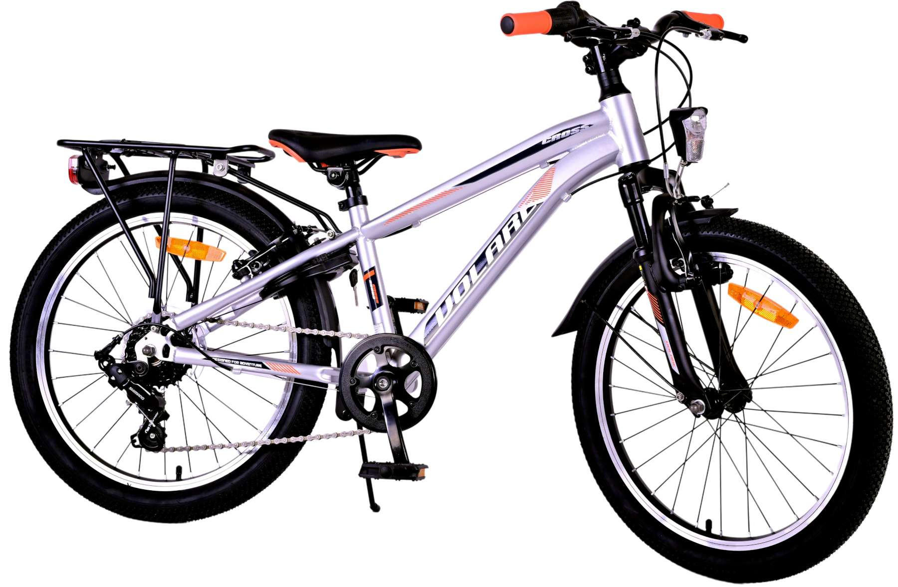 KINDERFAHRRAD Cross - Jungen - 20 Zoll - Rücktritt + Handbremse - 6 Gänge - Silber - Silberfarben, Metall (55cm) - TPFSports