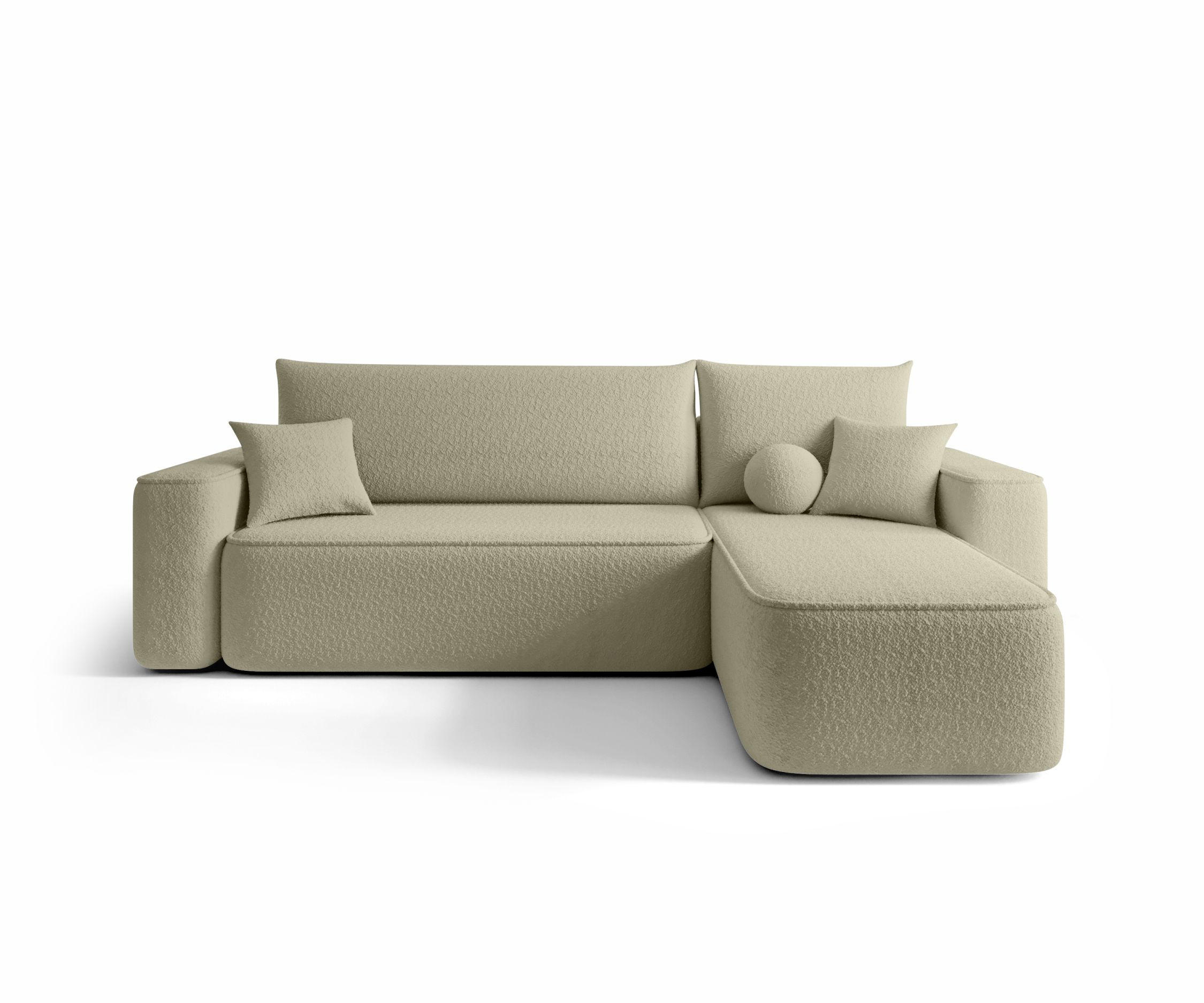 ECKSOFA mit Schlaffunktion SENNO Quelle 06 Rechts - Beige, Textil (250/150cm) - Bedante
