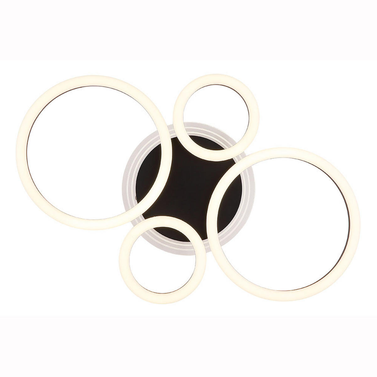 DECKENLEUCHTE LORETTA, LED, Metall, Schwarz, Ring 53 cm - Schwarz, Metall (53/35.5/6.1cm) - Globo Lighting