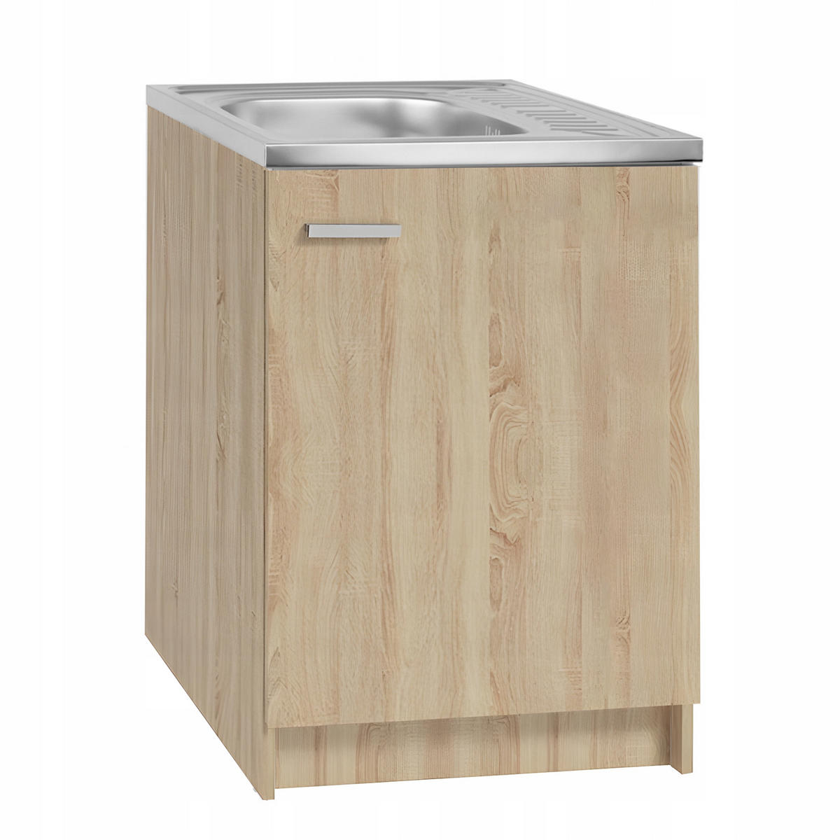 SPÜLUNTERSCHRANK 60cm mit Spüle + Armatur + Siphon Sonoma-Eiche - Sonoma Eiche, Holzwerkstoff (60/60/60cm) - Stamar