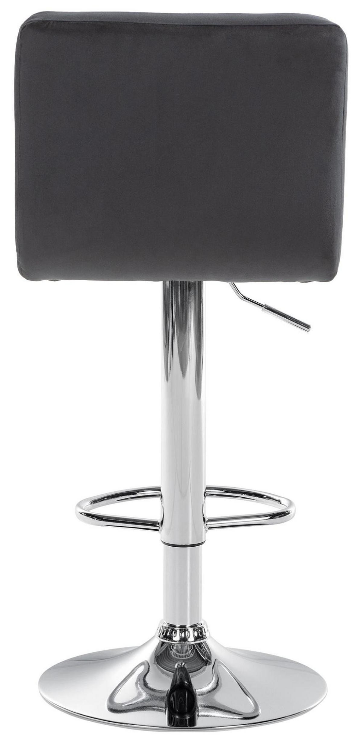 BARHOCKER 2er Set Samt schwarz - Chromfarben/Schwarz, Textil/Metall (46/94/47cm) - CLP