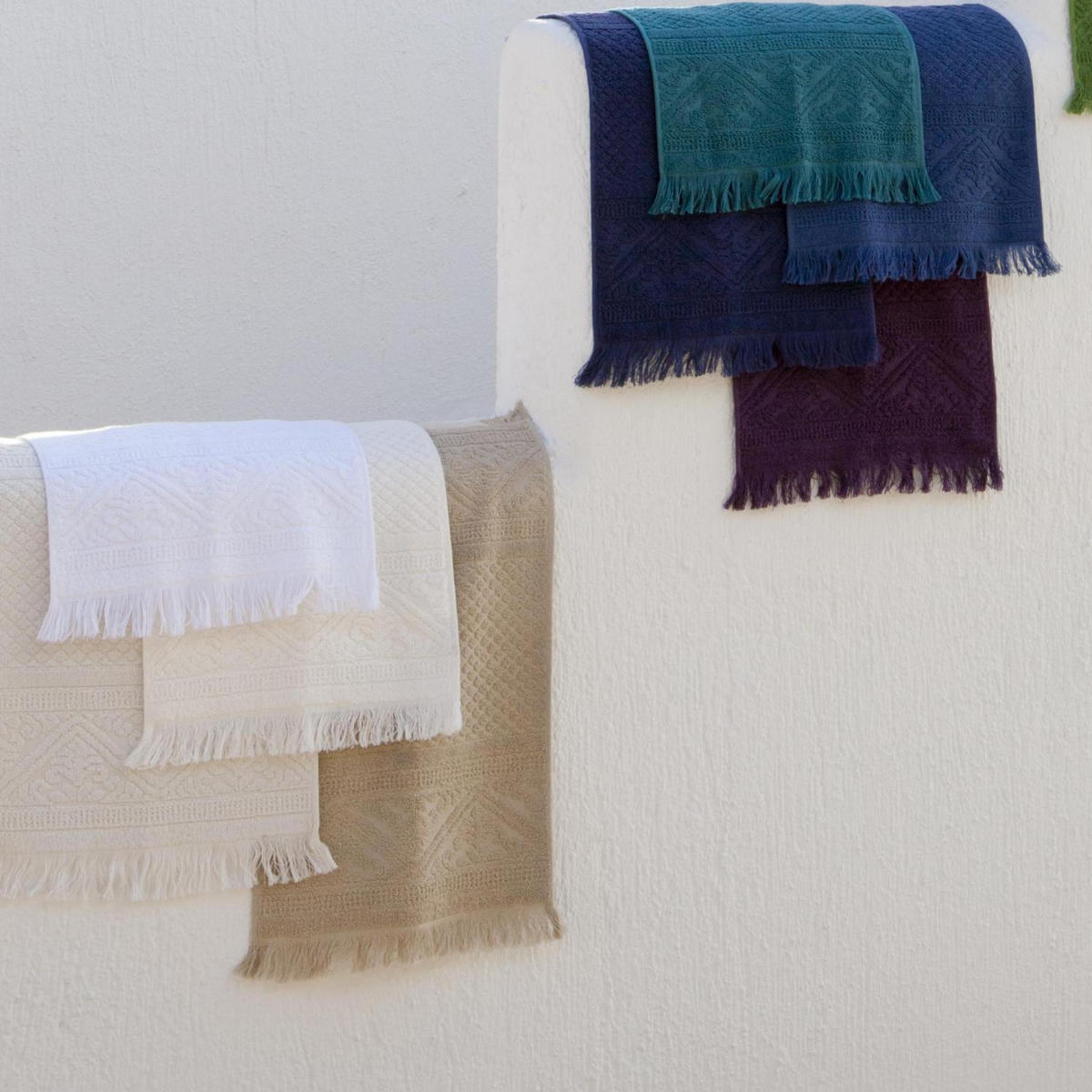 DUSCHTUCH Zoé kreide 70 x 140 cm - Creme, Textil (70/140cm) - Vivaraise