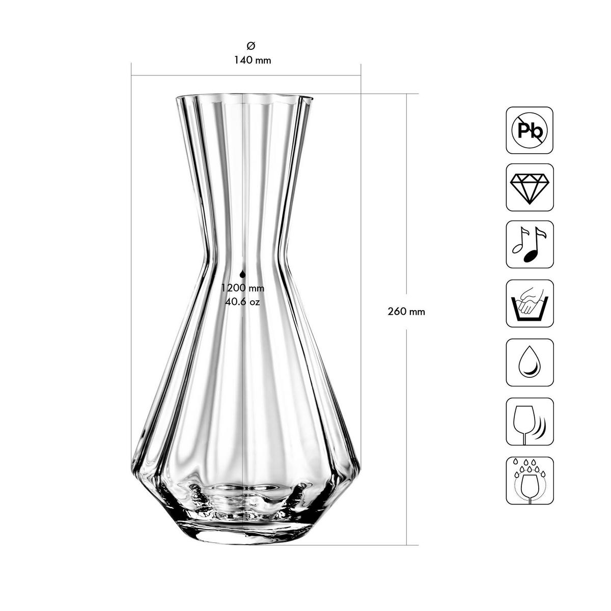 KARAFFE, 1200 ml, Handgemacht - Transparent, Glas (1.2L) - Krosno Glass