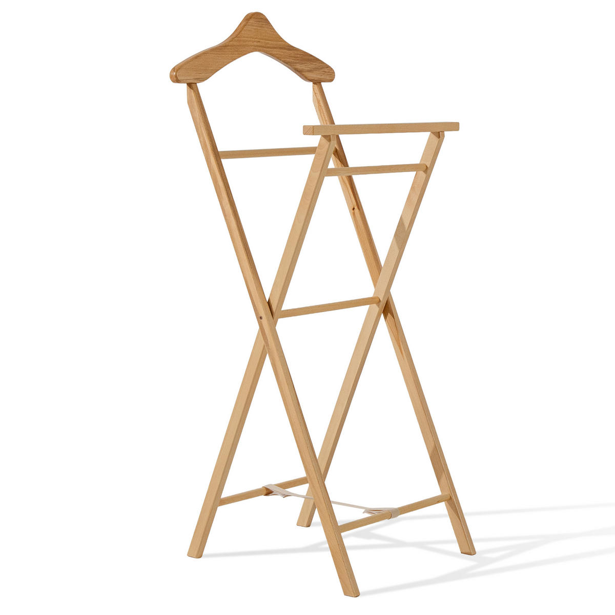 KLEIDERBUTLER AGLAS Herrendiener, natürliches Buchenholz - Naturfarben, Holz (32/104/44cm) - KONSIMO®