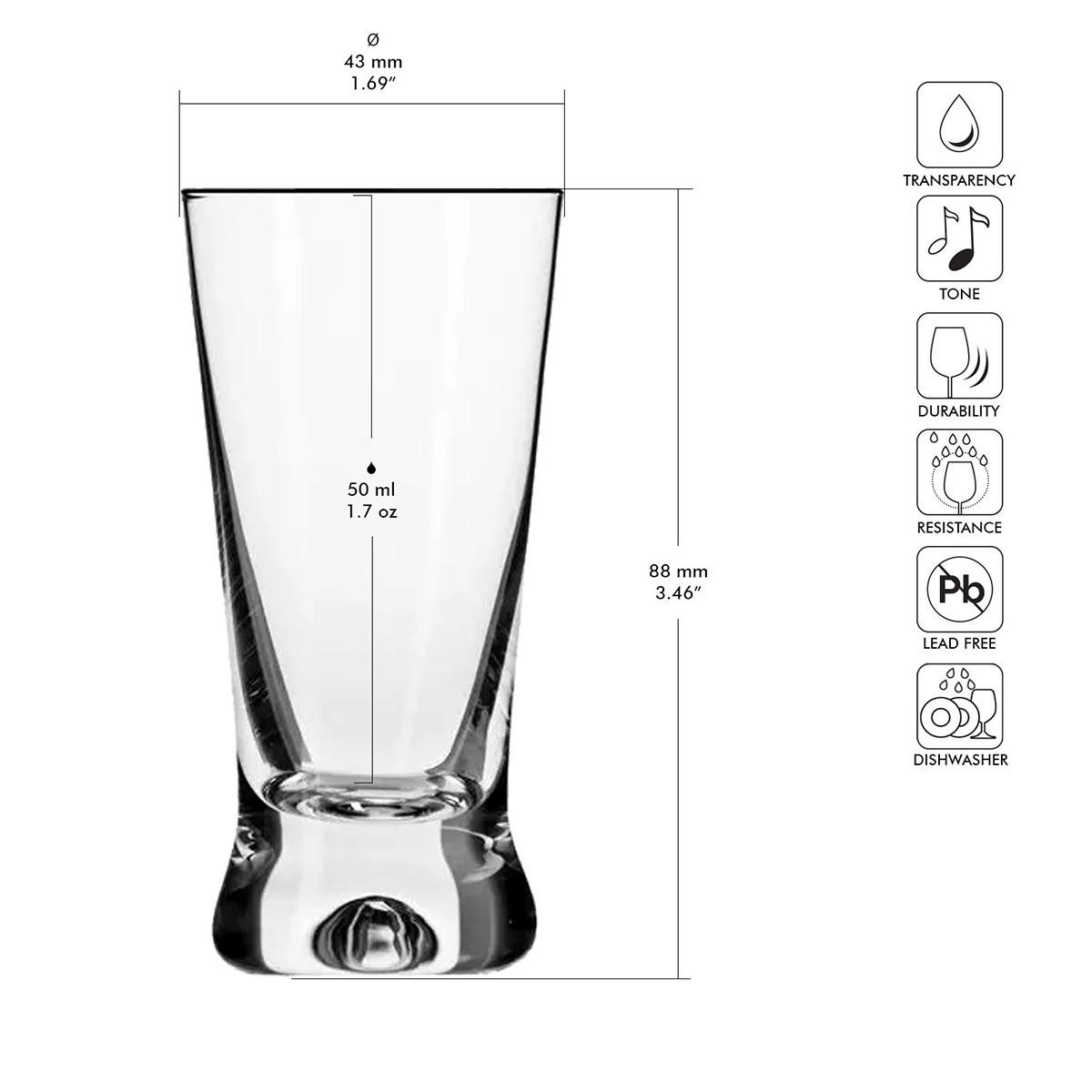 SCHNAPSGLÄSER X-Line, 6er-Set, 50 ml - Transparent, Glas (0.05L) - Krosno Glass