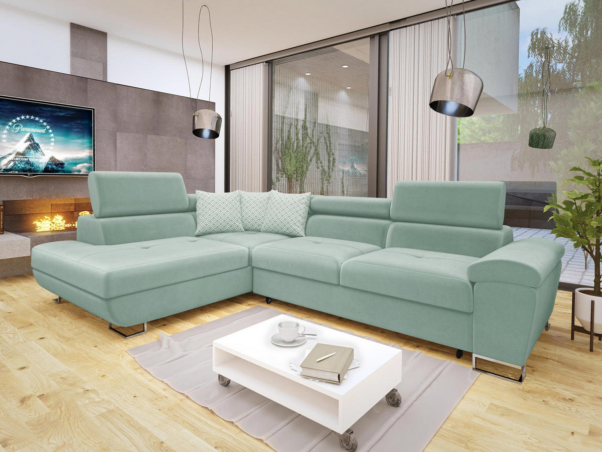 ECKSOFA Cotere, Seite: Links - Mintgrün, Holz/Textil (270/202cm) - MIRJAN24