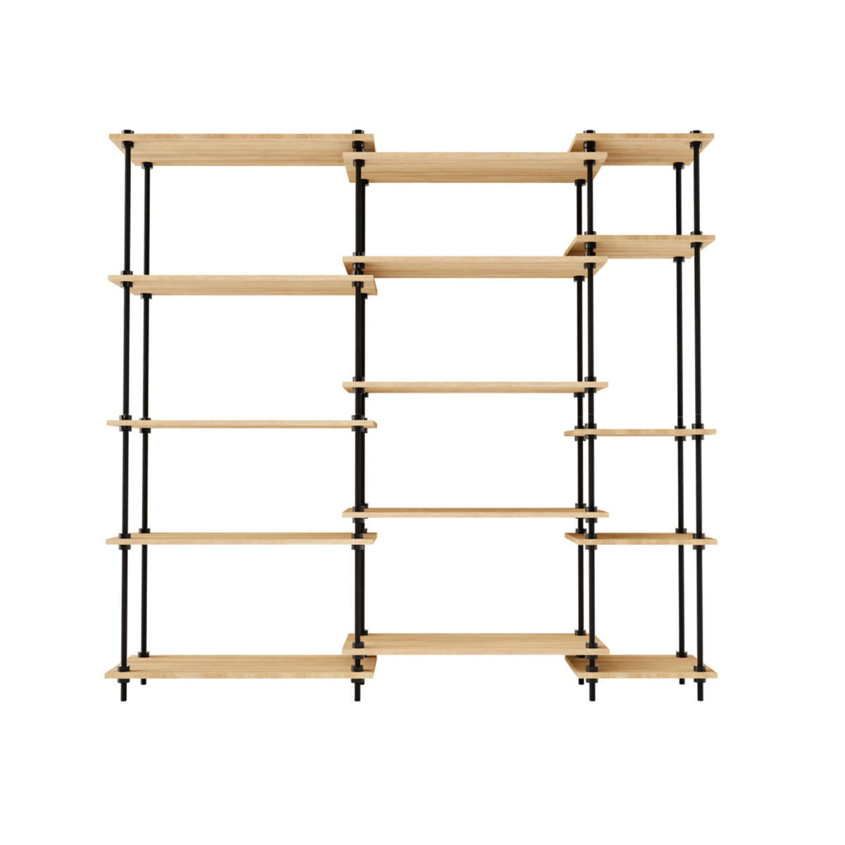 REGALSYSTEM mit Standregalen 185x193x35 - Eiche San Remo, Metall (193/185/35cm) - AR Shelving