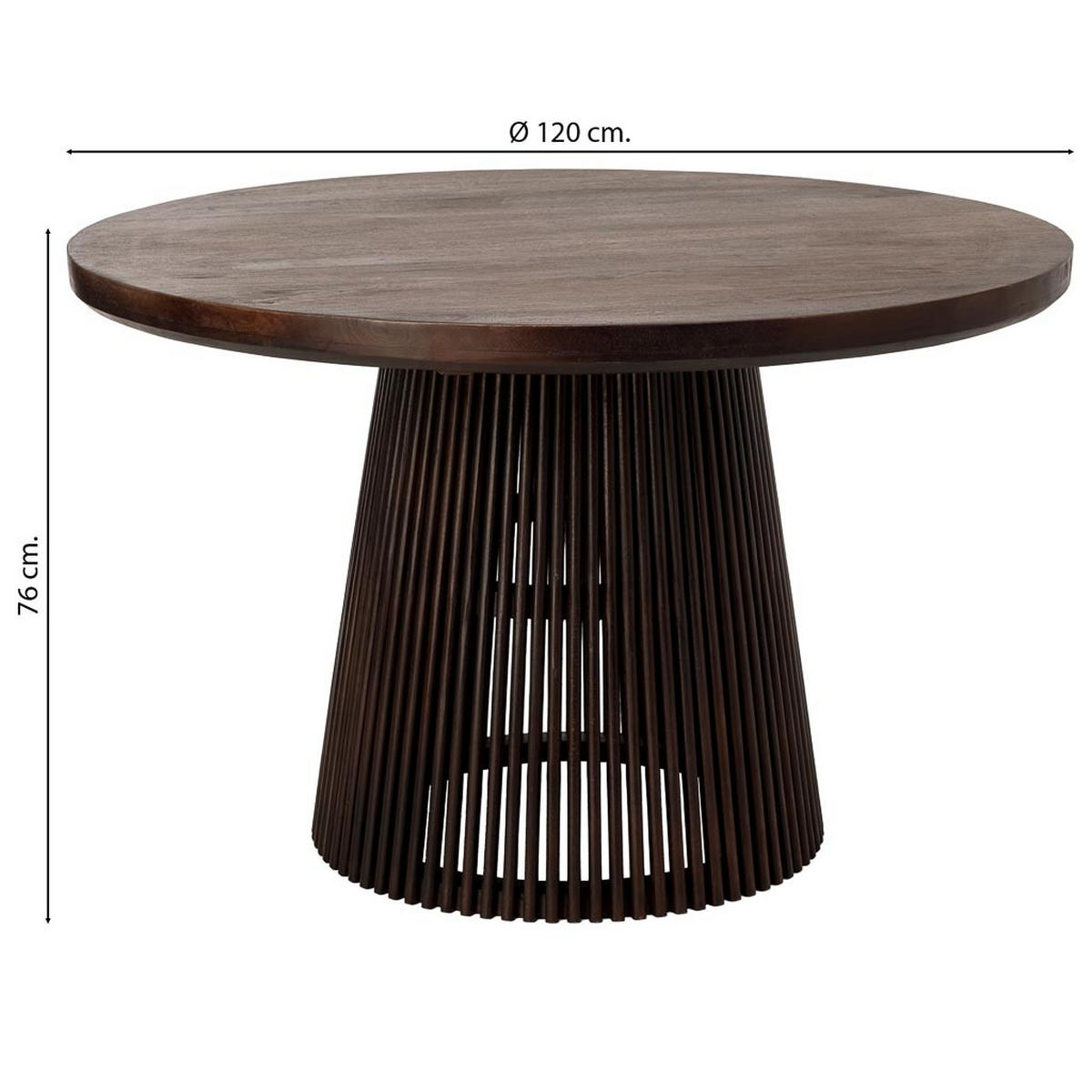 TISCH aus Holz, braun, 120x76cm - Braun, Holz (120/120/76cm) - Wanderlust