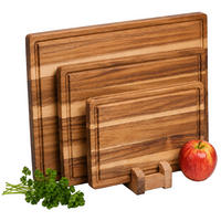 SCHNEIDEBRETT Braun 3er-Set Akazienholz mit Ständer - Braun, Holz (40/30cm) - Relaxdays