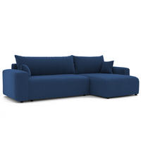 ECKSOFA mit Schlaffunktion und Bettkasten, Blau - Blau, Holzwerkstoff/Textil (145/278cm) - Idohome