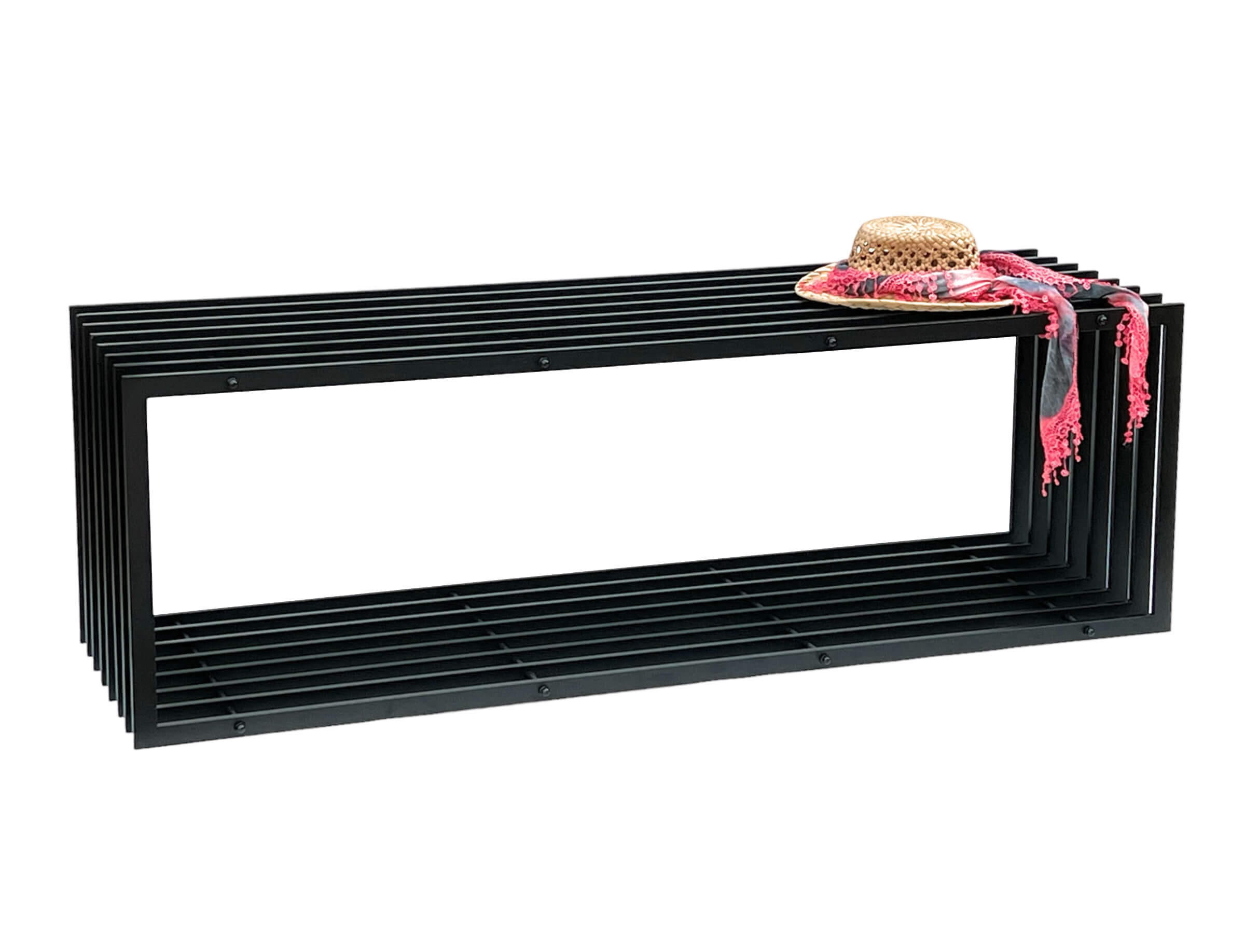 DanDiBo Gartenbank Schwarz 50x150x40 cm