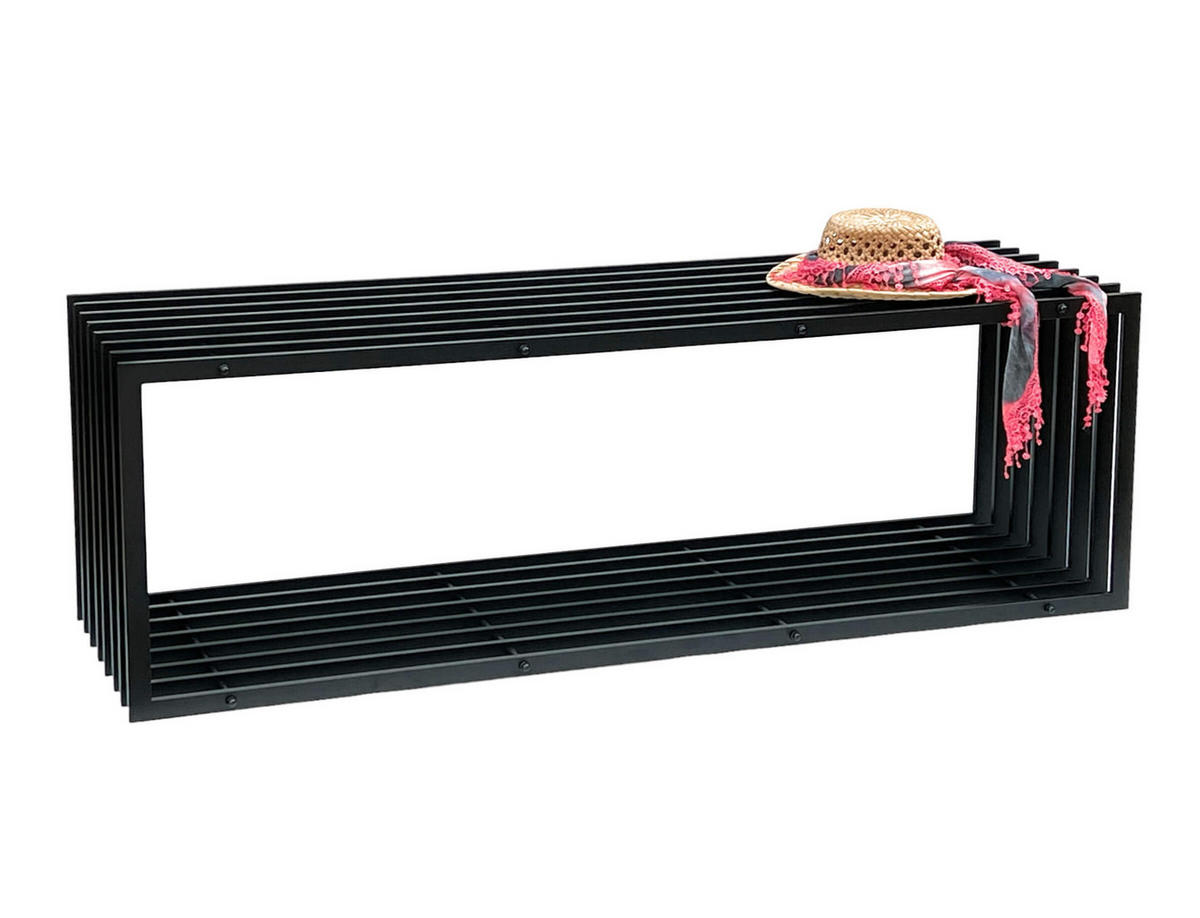 GARTENBANK Metall Schwarz 150 cm 96430 - Schwarz, Metall (50/150/40cm) - DanDiBo