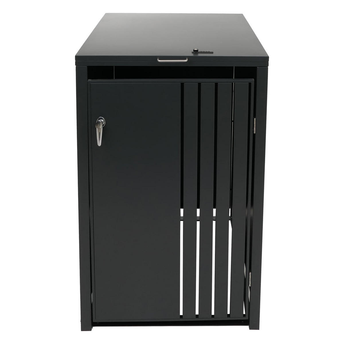 MÜLLTONNENBOX 1er mit Deckel HxBxT 122x68x84cm Anthrazit - Anthrazit, Metall (68/122/84cm) - PROREGAL