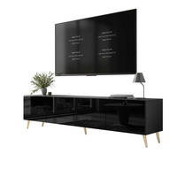TV-ELEMENT AURA 200 Schwarz Hochglanz – Beinfarbe: Gold - Schwarz, Holzwerkstoff (200/49/40cm) - Lookway