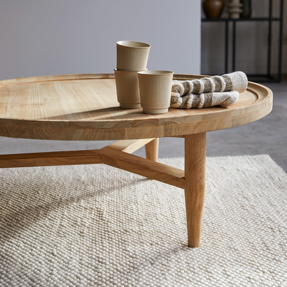 COUCHTISCH Milla Natur aus Teak - Naturfarben, Holz (90/90/35cm) - Tikamoon