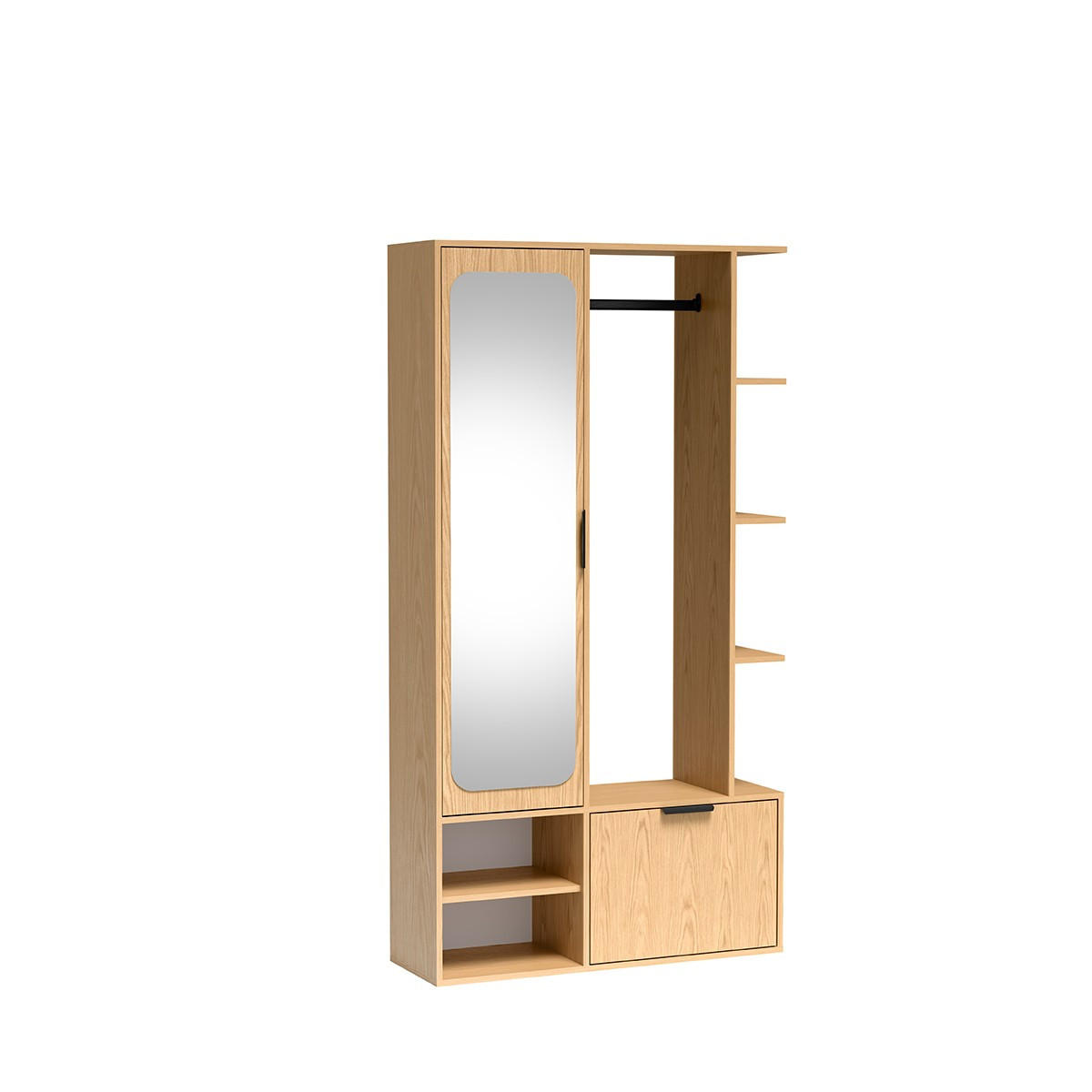 GARDEROBENSCHRANK MORBIDO 100/189/33 Modern Garderobenschrank Eichefarben - Eichefarben, Holzwerkstoff (100/189.4/33cm) - MASSENO