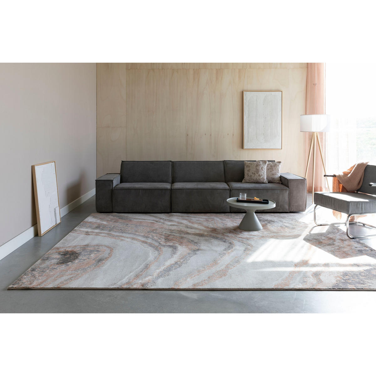 TEPPICH Solar 200x290 cm Grau/ Terra - Braun, Kunststoff (200/290cm) - Zuiver