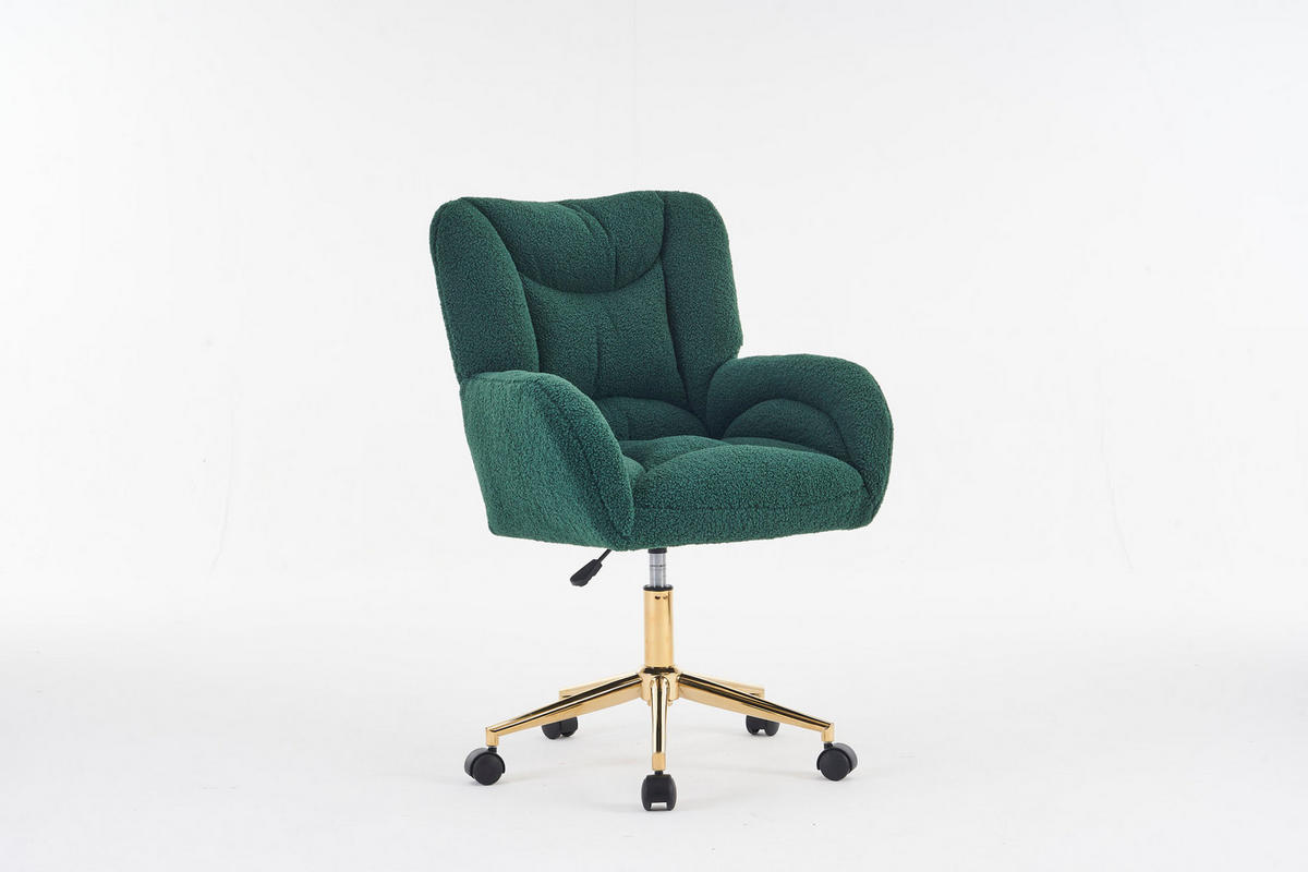 RELAXSESSEL 64/62/92,5 cm grün aus Lammfell-Optik höhenverstellbar - Grün, Textil (62/92.5/64cm) - OKWISH