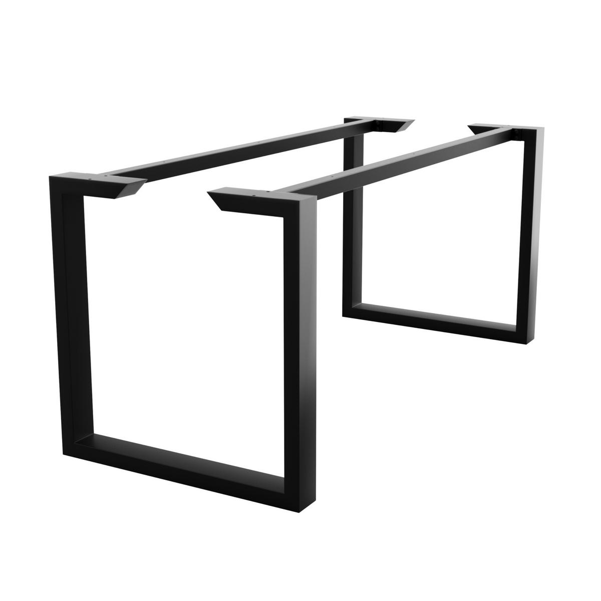 TISCHBEINE Eta Epox Metall Schwarz 120/70/72 cm - Schwarz, Metall (70/72/120cm) - Metalo Pro