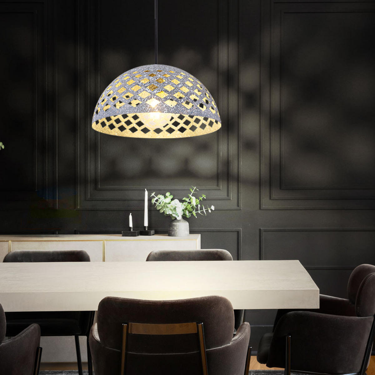 HÄNGELEUCHTE HOLLIE Metall Grau - Grau, Metall (35/35/120cm)