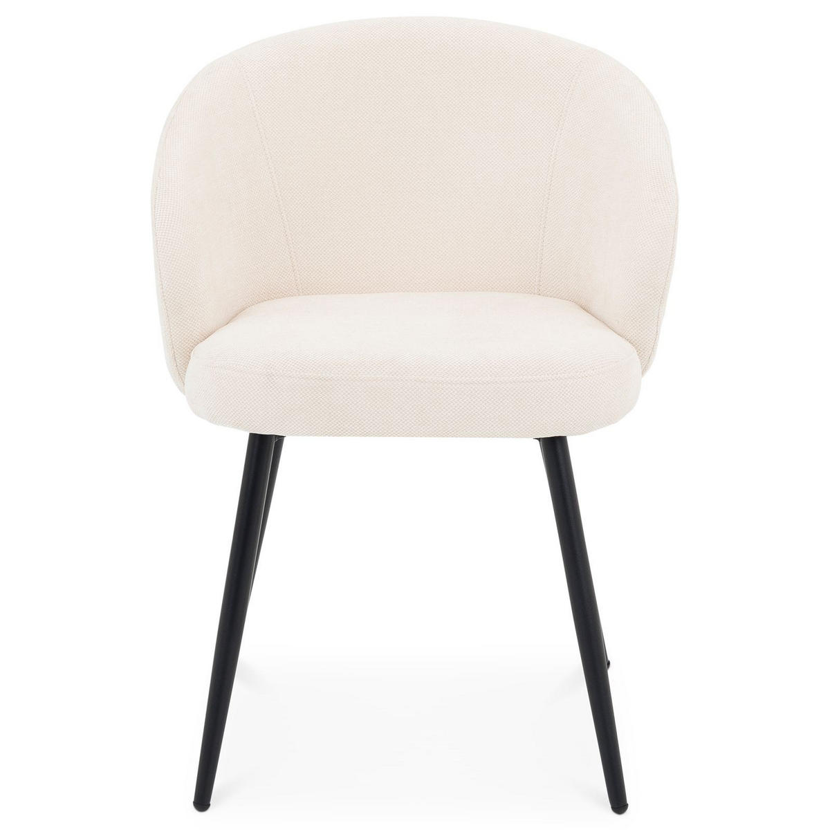 ESSZIMMERSTÜHLE KURSI 2er-Set cremeweiß - Creme, Textil (57/77/60cm) - IDIMEX