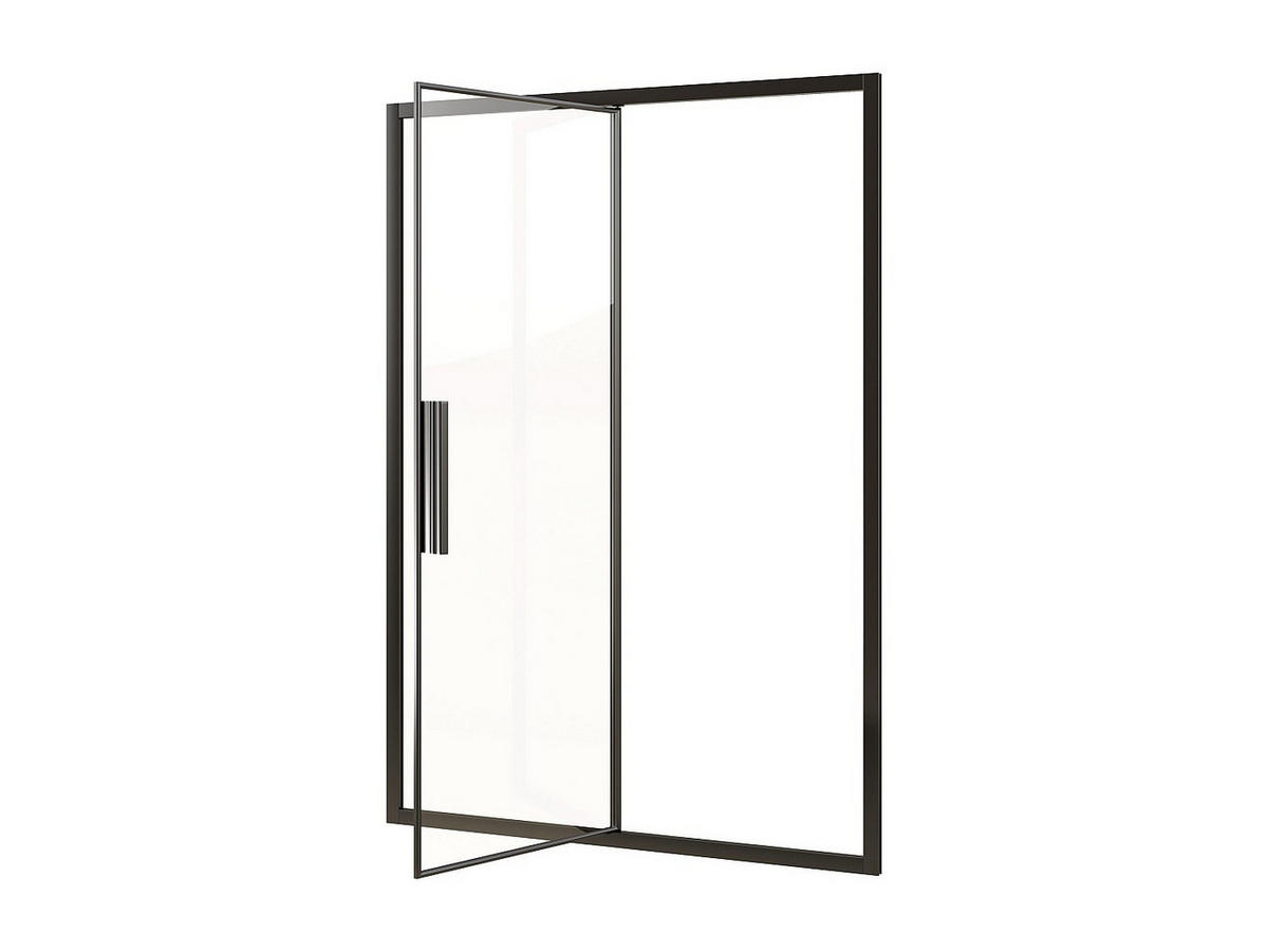 DUSCHTÜR Pendeltür – Schwarz matt – Industrial Style – 140 × 195 cm – TORONI - Schwarz, Metall (140/195cm) - Vente-Unique
