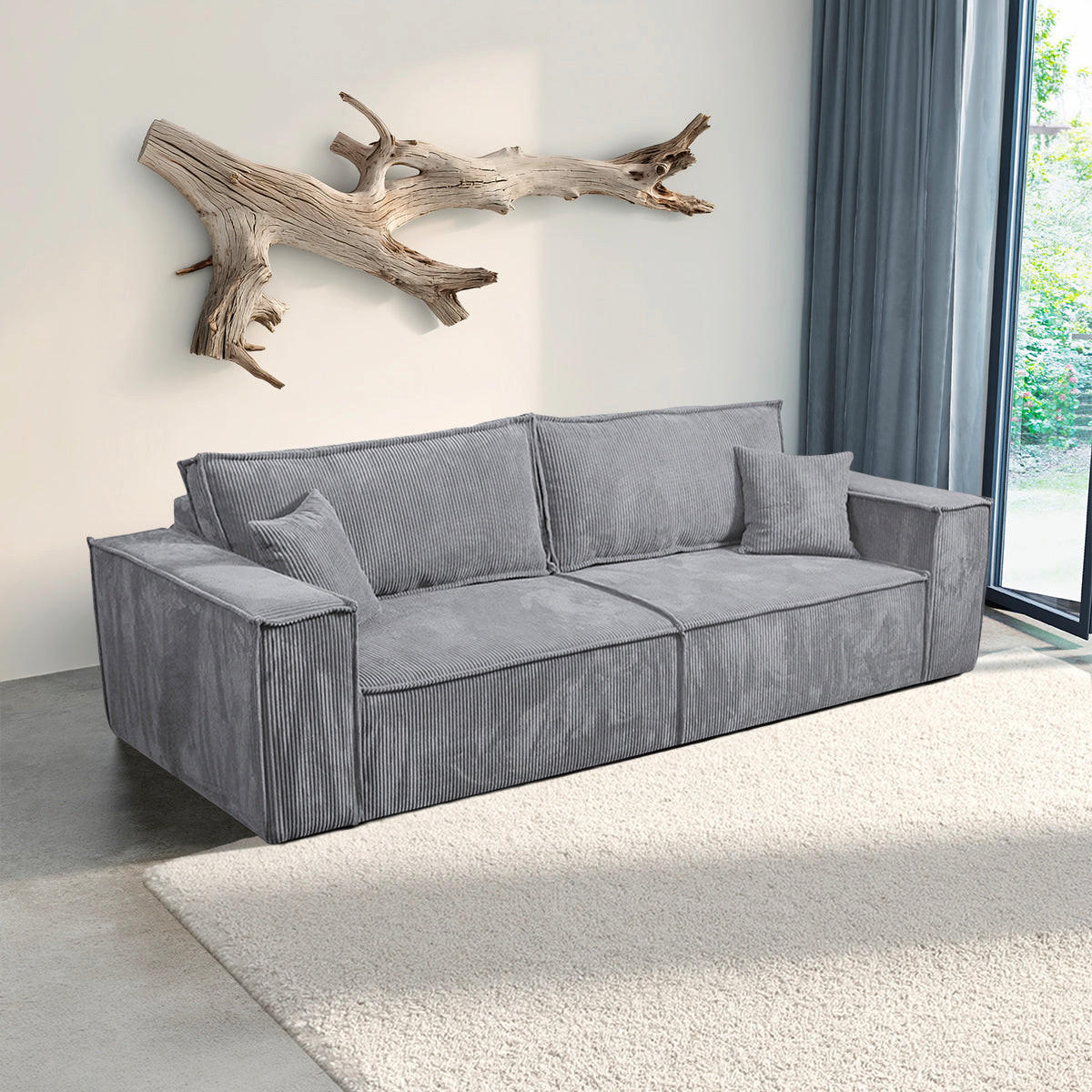 SOFA Isaac 4 Sitzplätze Hellgrau - Grau, Holzwerkstoff (255/85/105cm) - Petits-meubles