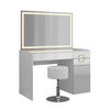 SCHMINKTISCH Adela Weiß 115 cm mit LED Spiegel und Hocker - Weiß, Holzwerkstoff (115/76.4/55cm) - Vicco
