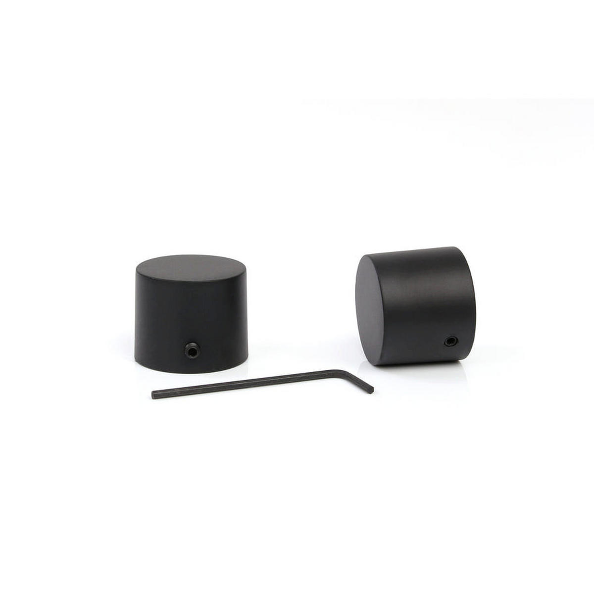 GARDINENSTANGE 1-lauf Kappe - Schwarz, Metall (60cm) - Deco-Raum