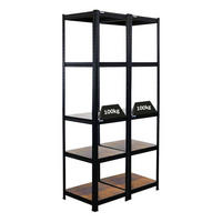 SCHWERLASTREGAL 2 Stück Vintage Series Ragnar 180x45x45cm Vintagebraun-Schwarz - Schwarz, Metall (90/180/45cm) - PROREGAL