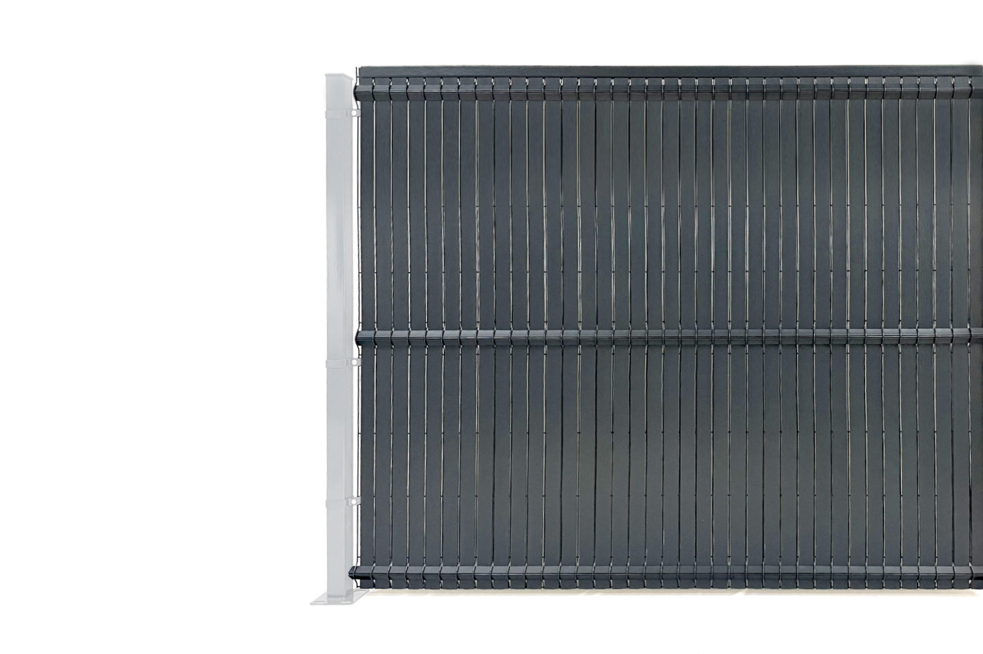 PVC-SICHTSCHUTZLAMELLEN-STEIF-SET Cinto grau 6m H.170cm - Mit clips und Endprofil - Grau, Kunststoff (600/173cm) - Casanoov
