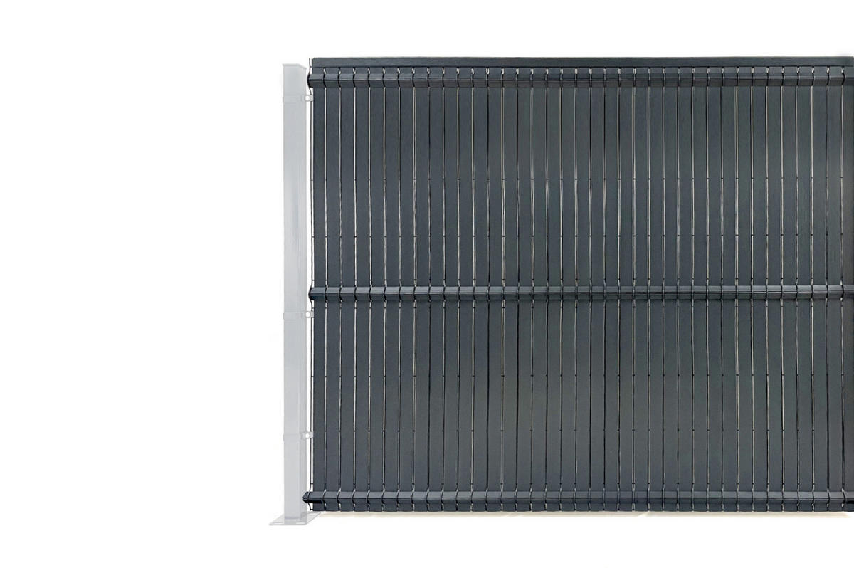 PVC-SICHTSCHUTZLAMELLEN-STEIF-SET Cinto grau 4m H.170cm - Mit clips und Endprofil - Grau, Kunststoff (400/173cm) - Casanoov