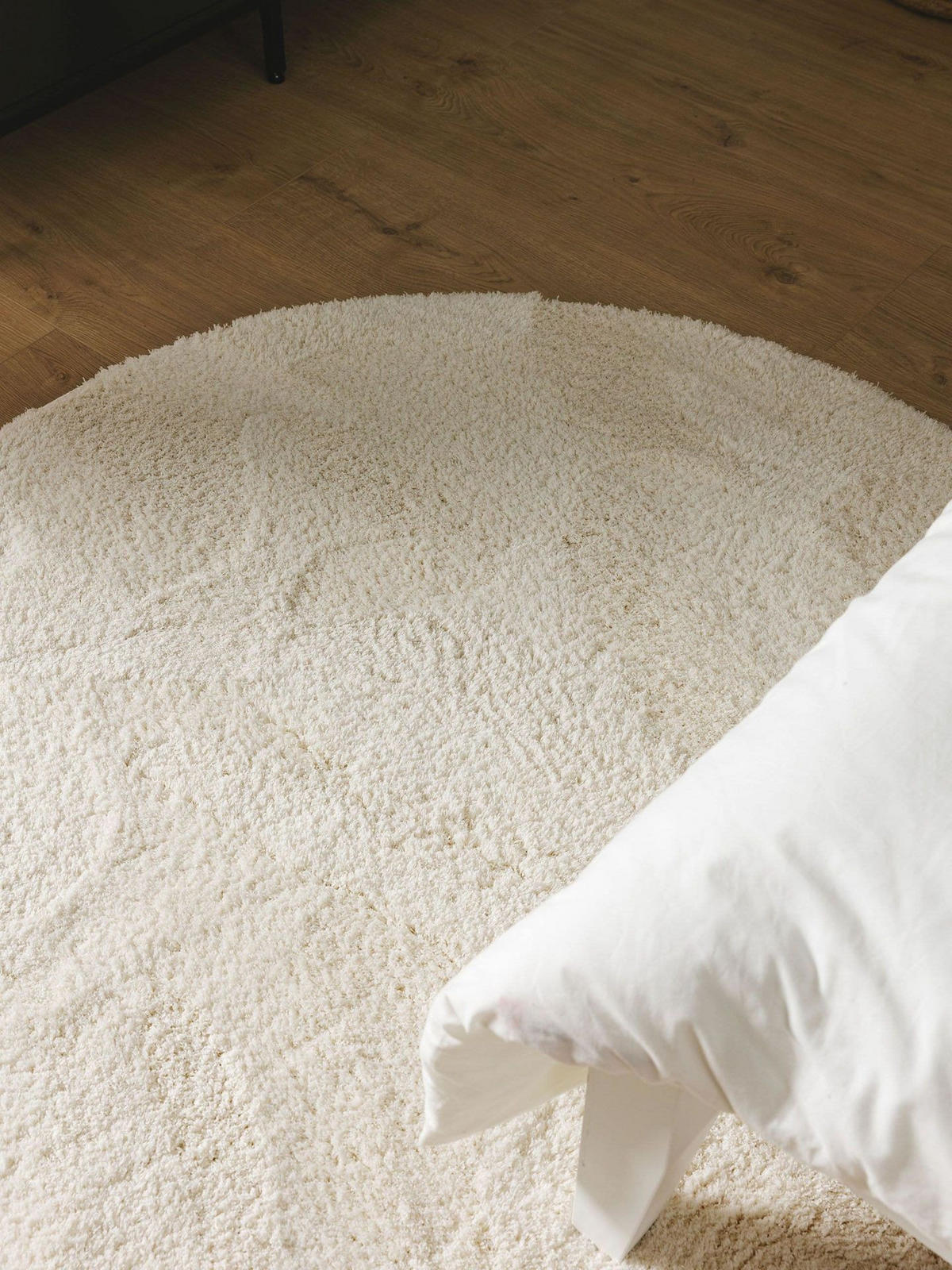 HOCHFLORTEPPICH rund Soda Weiß ø 160 cm rund - Weiß, Naturmaterialien/Textil (160/1cm) - KUNSTLOFT