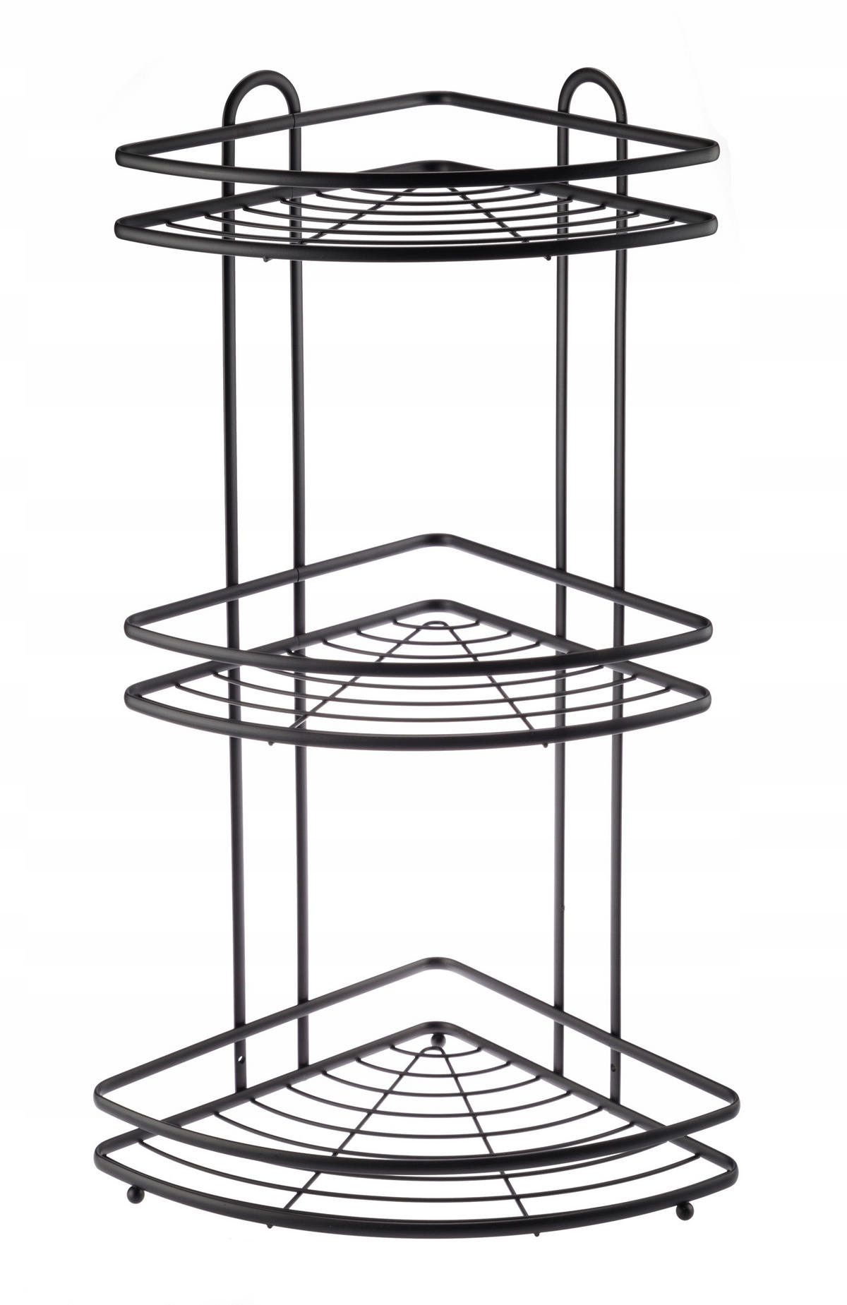 BADEZIMMER-ECKREGAL schwarz - Schwarz, Metall (26/58cm) - KADAX
