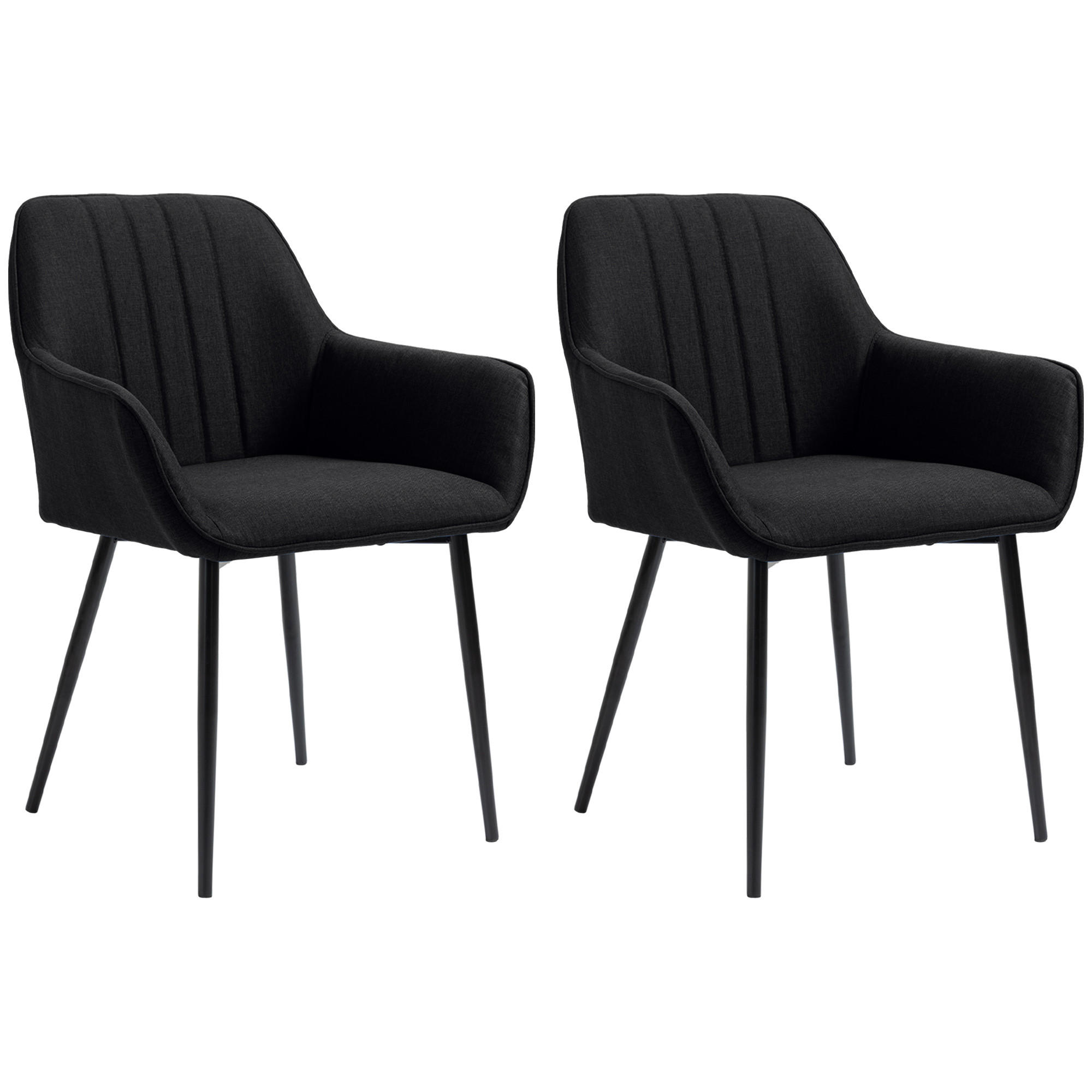 STÜHLE Schwarz 2 Stück - Schwarz, Naturmaterialien (56.5/81/59.5cm) - GiPP