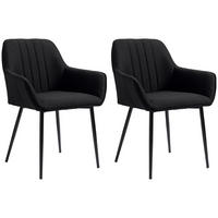 STÜHLE Schwarz 2 Stück - Schwarz, Naturmaterialien (56.5/81/59.5cm) - GiPP