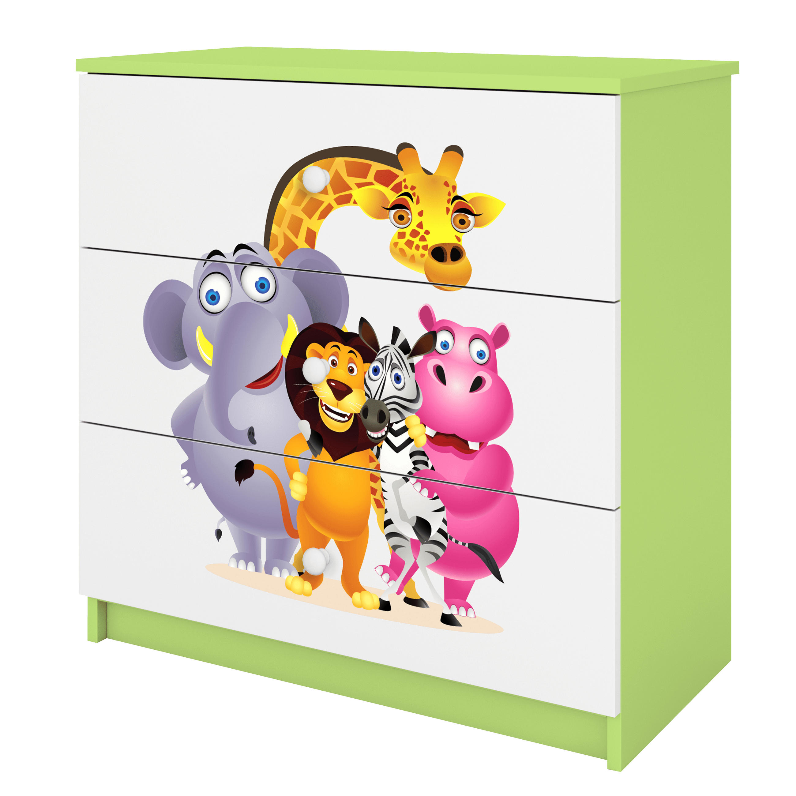 KOMMODE Babydreams ZOO 81/81/41 - Grün, Holzwerkstoff (81/81/41cm) - RAUMHIRSCH FURNITURE