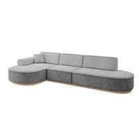 ECKSOFA Ottomane Links MARI-L2-v1 - 328x171x83 cm Grau Velours - Grau, Holzwerkstoff/Textil (328/171cm) - ALTDECOR