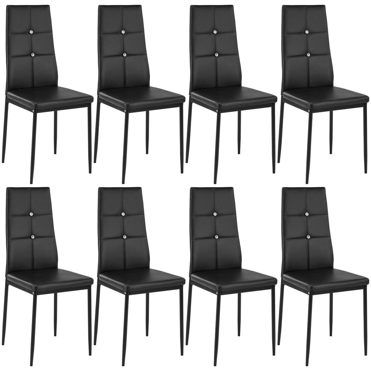 ESSZIMMERSTUHL 8er Set Julien 40 x 42 x 97 cm schwarz - Schwarz, Textil (42/97/40cm) - tectake